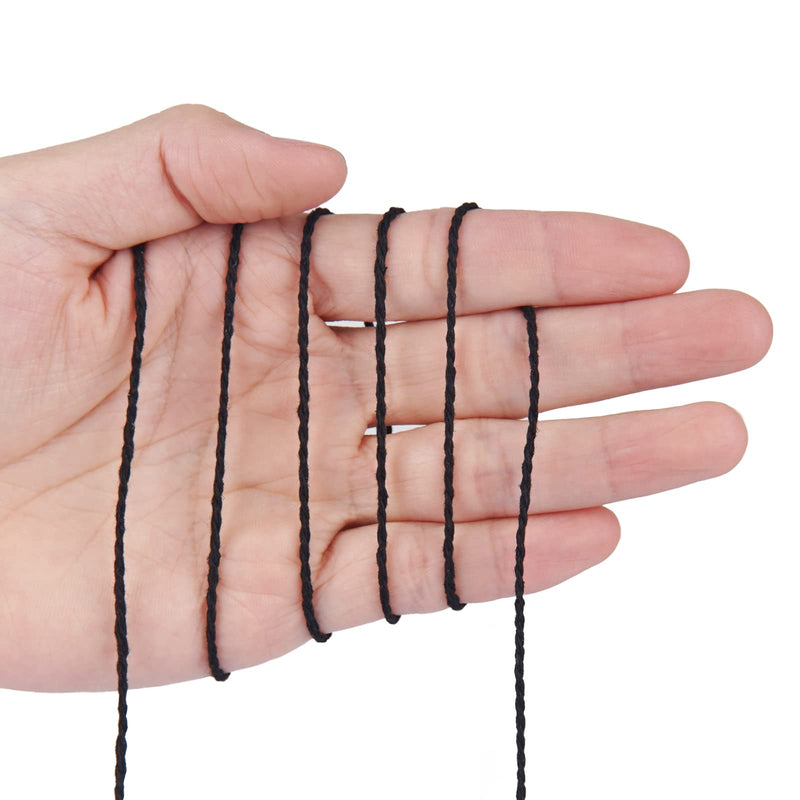 Natural Cotton Black Twine String - Ohtomber 656 Feet 2MM Butchers Twine, Gardening, DIY String for Crafts, Gift Wrapping
