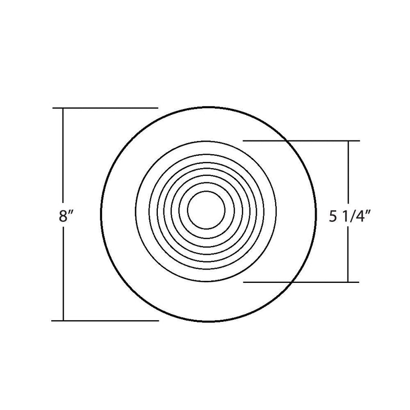 NICOR Lighting 6 inch White Recessed Shower Trim with Glass Fresnel Lens (17502)
