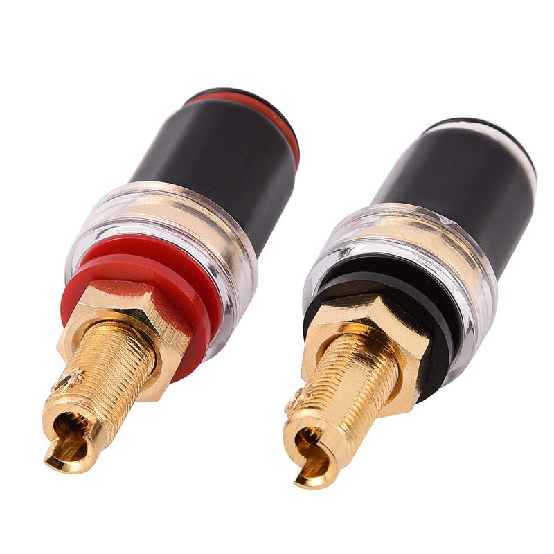 4mm Banana Plug,2 Pcs HiFi Banana Plugs, Welding Copper Terminal for 4mm Banana Socket,Black&Red Banana Jack Binding Post Replacement