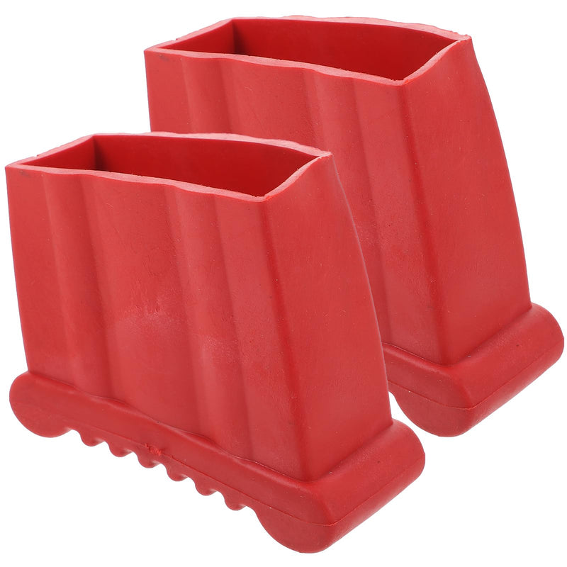 DOITOOL Werner Ladder Accessories 2PCS Step Ladder Foot Covers Ladder Feet Mat Non Slip Folding Ladder Feet Rubber Pads Covers Ladder Foot Pads Antiskid Ladder Leg Caps, 3.54x3.26x1.57 Inch (Red)