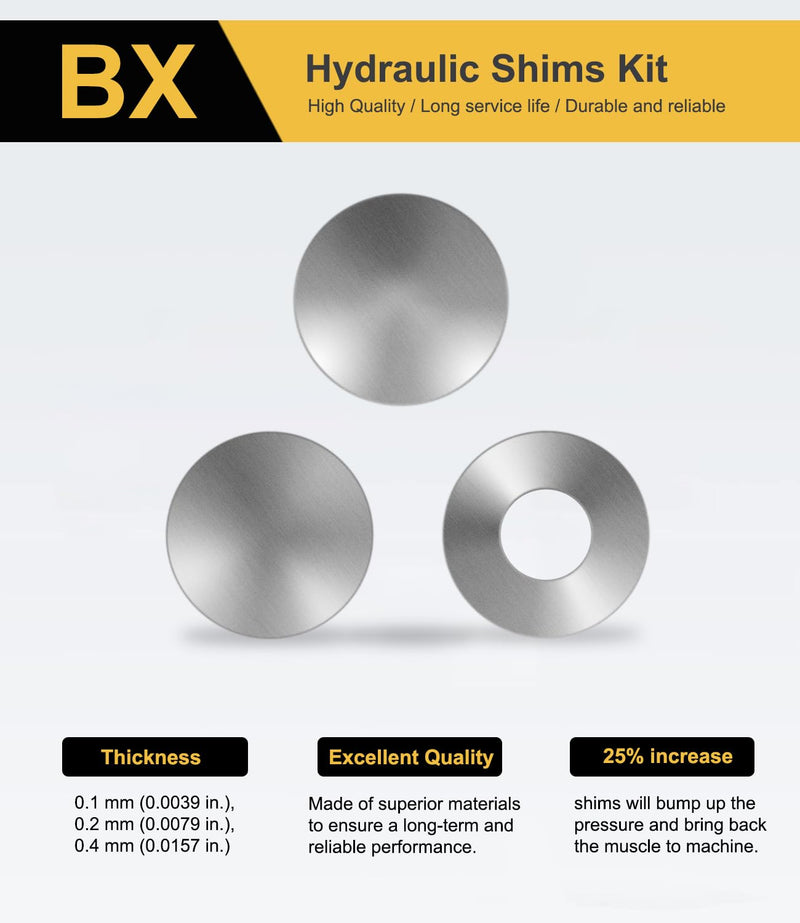Yoursme Pressure Boost kit for Kubota B (2016 and Older BX) Pressure Gauge and Hydraulic Shims Kit Hydraulic Pressure Adjustment Kit