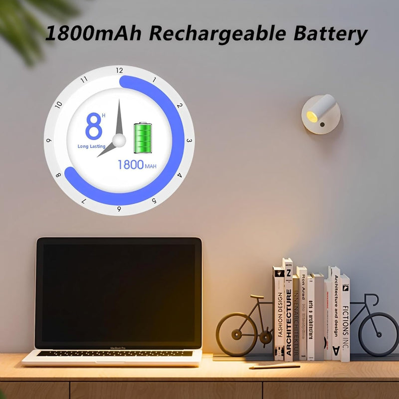 LEASTYLE Wireless Spot Lights Battery Operated Picture Lights Mini Accent Lights Indoor Dimmable LED Spotlight with Remote Stick on Anywhere Rotatable Wall Light(2 Pack)