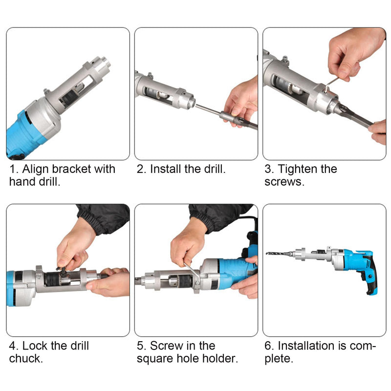 Yunseity Aluminium Alloy Mortising Attachment for Hand Drill/Drill Press, 38-43mm Diameter Hole Drill Bits for Wood, 1 Count
