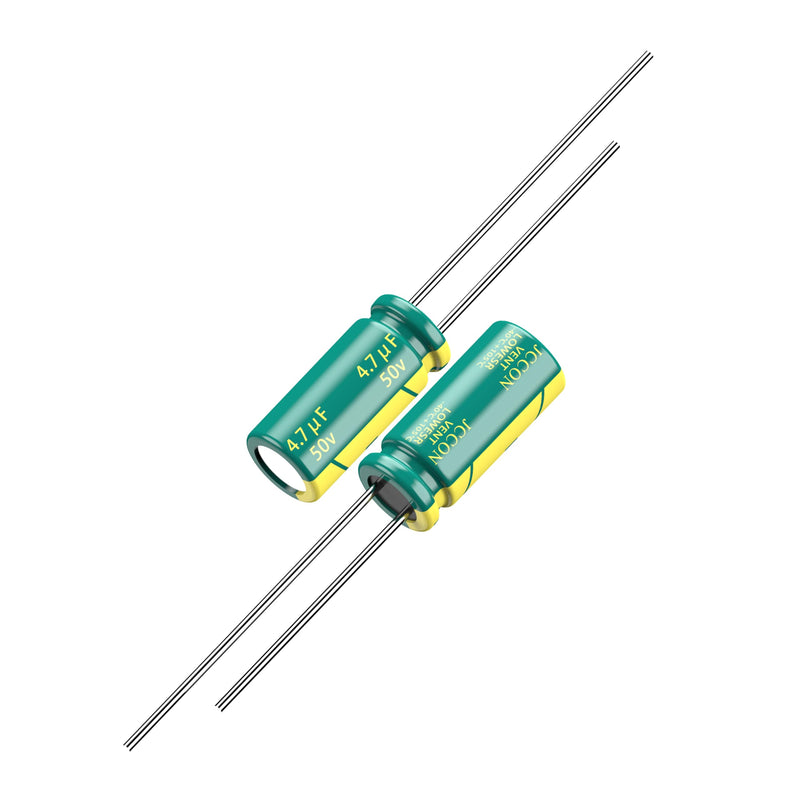 10-Pack 50V 4.7uF Premium Quality Low ESR Electrolytic Capacitors 5x11mm (0.2x0.43in), 50Volt 4.7MFD High-Frequency Caps with Superior Performance 50V 4.7uF 5x11mm