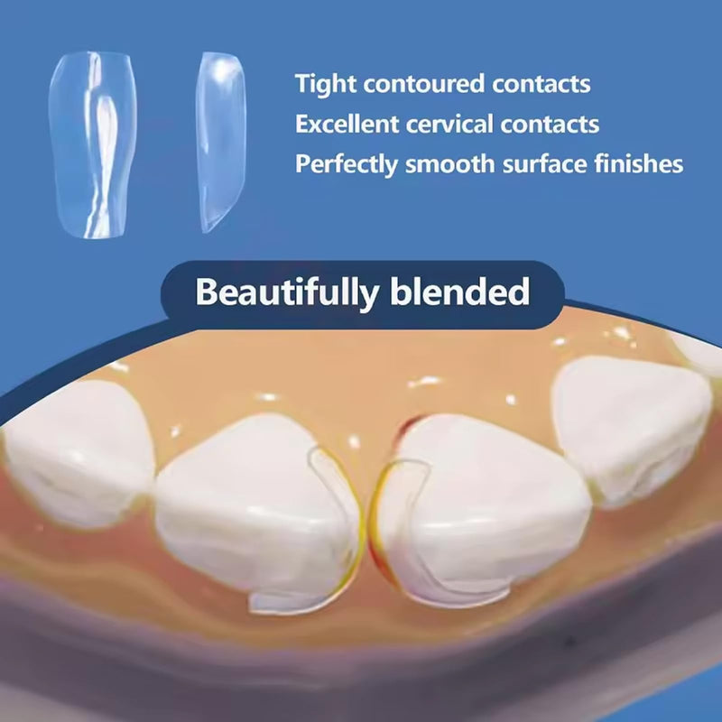 Dental Clear Matrix Anterior Matrice, BT Anterior Matrices Bioclear Style, Transparent Bow Anterior Matrices Sectional Contoured Matrix System (3, S/L/M) 3