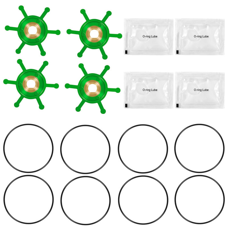 4-Pack 6303-0007-P Polyurethane Impeller Kit with 8 O-Rings & Lube – Compatible with Jabsco 18220 Series, Johnson SPX 09-824P, Fits MasterCraft, Moomba, Nautique Wakeboard & Ski Boat Ballast Pumps
