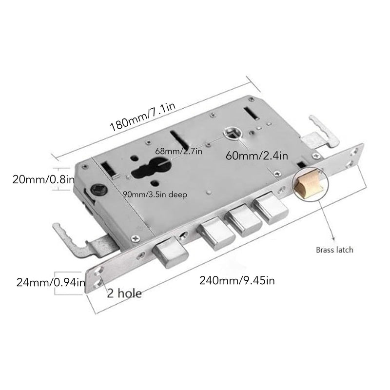 Mortise Lock, Antijam Smart Door Accessory Lock Body for Repair