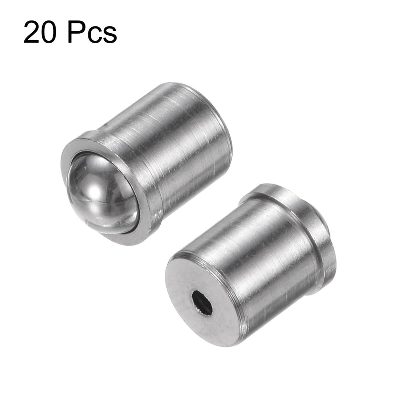 HARFINGTON 20pcs Ball Point Spring Plungers 6x7mm 304 Stainless Steel Precision Positioning Beads Ball Spring Plungers Ball Catch Latch for Door Cupboard Mechanical Devices Clamps Furniture