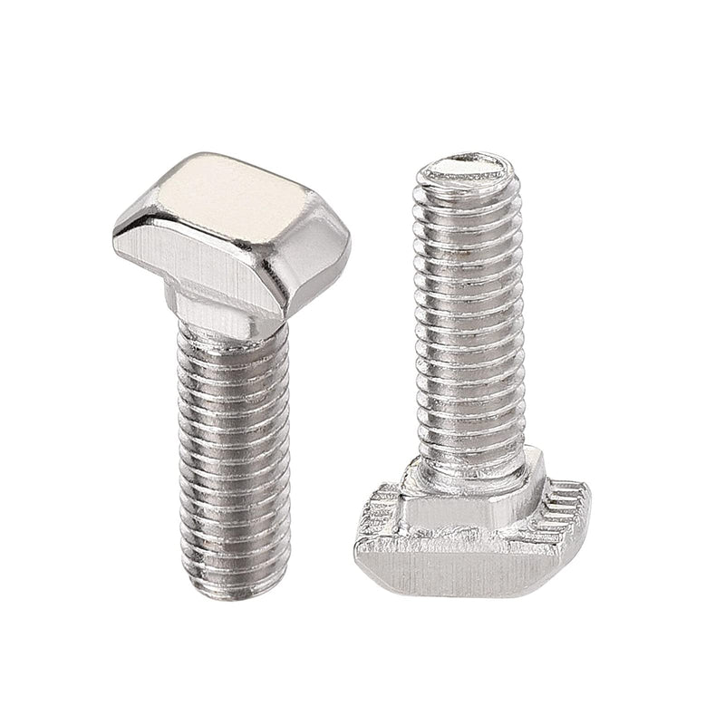 Metric M5 x 16mm Thread T Slot,Drop-in Bolt T-Bolt,Hammer Head Bolt,T Screw Stud for 2020 Series Standard 6mm T-Slot Aluminum Extrusion Profile,Carbon Steel Nickel Plated (2020 Series,20Pcs)