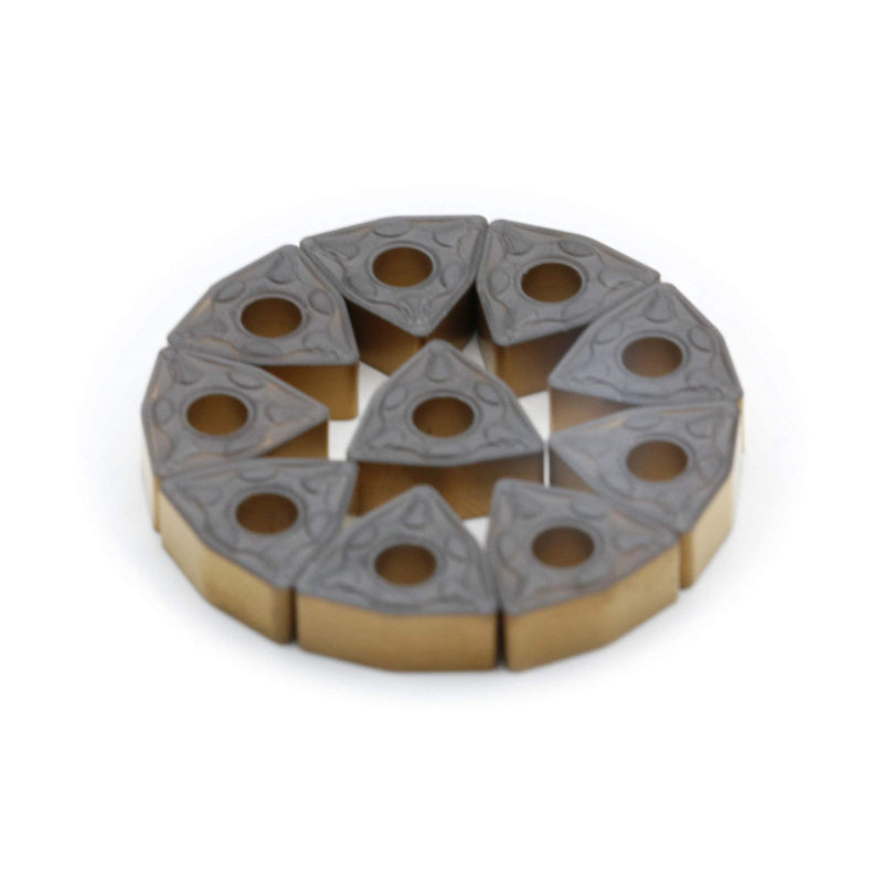 CNC Carbide Turning Inserts for Metal Cutting WNMG332/WNMG060408-PM, The Chip Breaker"PM" fit for Semi-Finishing Steel Cutting, 10 PCS.