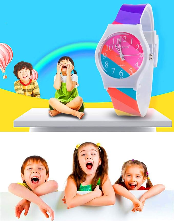 Kids Watches Girls Boys Children Girls Boys Rainbow Flower Wrist Watch Gift, rainbow red - NewNest Australia