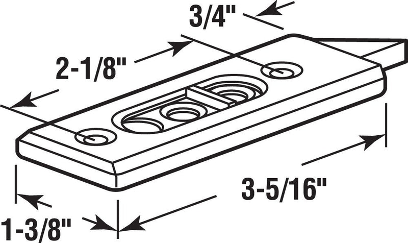 Prime-Line F 2728 Tilt Latch Pair, White Plastic Construction, Spring-Loaded, 2-1/8 In. Hole Centers (1 Pair) 2-1/8 in.