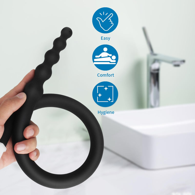 Shower Douche Nozzles , 4 Holes Water Spray Comfortable Silicone Nozzles Attachment, Reusable Shower Hose with on/Off Control Valve and Shower Hose