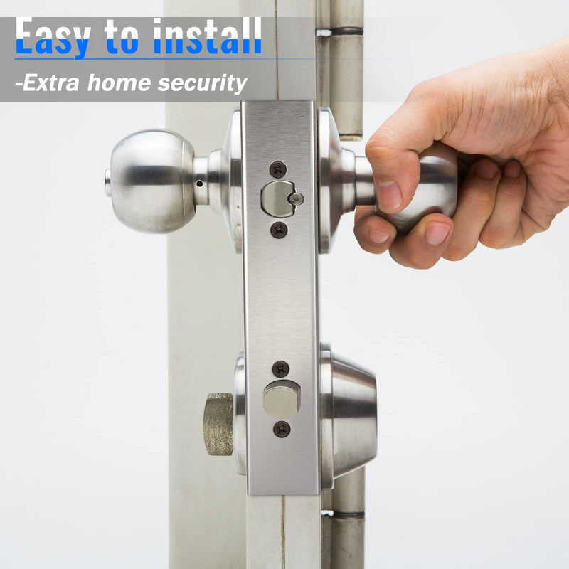 Leinuosen Door Reinforcement Plate 5-1/2 Inch, 2-3/8 x 1-3/4 Inch Lock Reinforcer Stainless Steel Home Security Reinforcement Lock Security to Repair Home Wood Metal Doors (4 Pack) 4