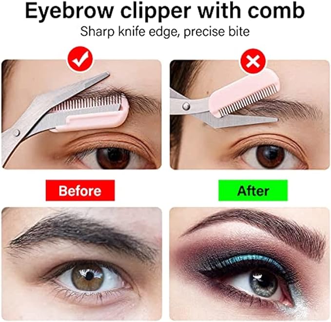 3 PCS Eyebrow Repair Beauty Tool Set with Comb Eyebrow Repair Scissors Professional Eyebrow Repair Scissors Stainless Steel Precision Eyebrow Repair Scissors Set for Men and Women Eyebrow Repair Tools - NewNest Australia