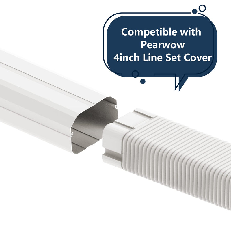 Decorative PVC Line Set Cover 4" W Flexible Pipe for Ductless Mini Split Air Conditioners,Heat Pumps Systems