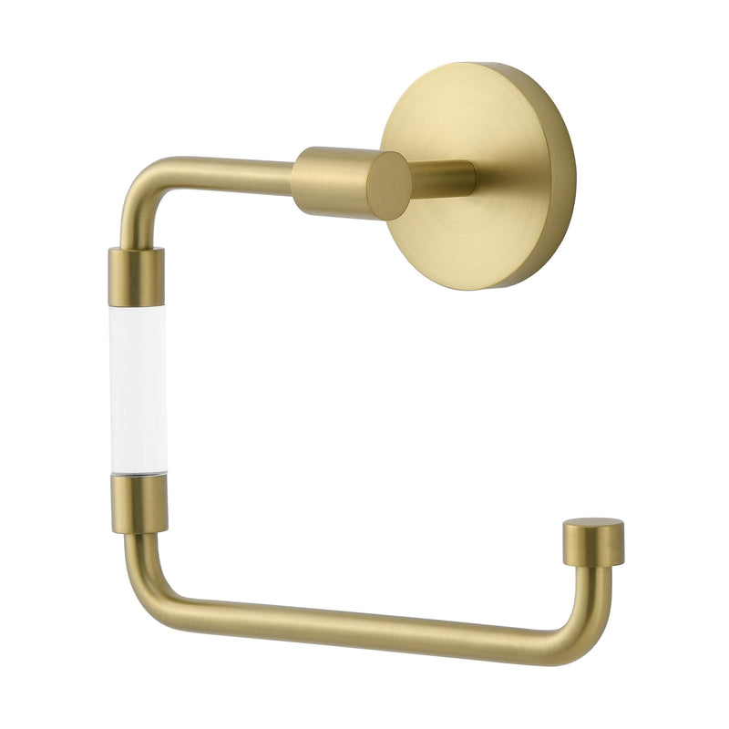 Swiss Madison Verre Acrylic Toilet Paper Holder in Brushed Gold Toilet Paper Holders