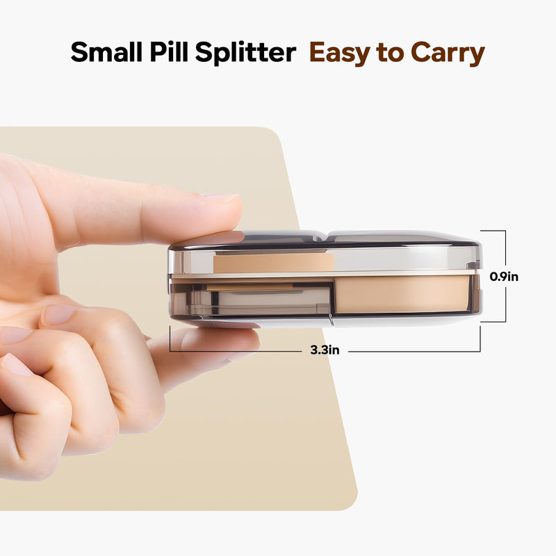 Daviky Pill Cutter Splitter with Removable Silicone Pad, Safe and Precise Cutting for Large, Small & Tiny Pills, Vitamins and Tablets, Stainless Steel Blade, Travel Size, BPA Free 1 PCS