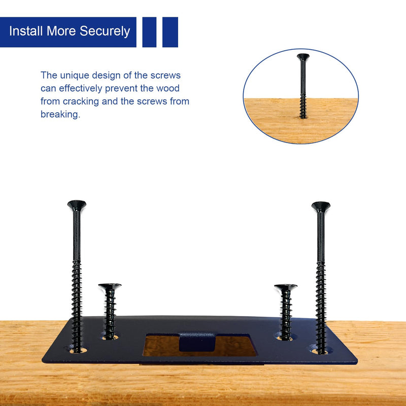 Door Strike Plate, Reinforced Enlarged Striker Plate with Large Hole, Heavy Duty,Oversized Striker to Repair Damaged Worn Frame/Slot/Jamb, Security Reinforcement Plate (Matte Black, 2 Pack) Matte Black