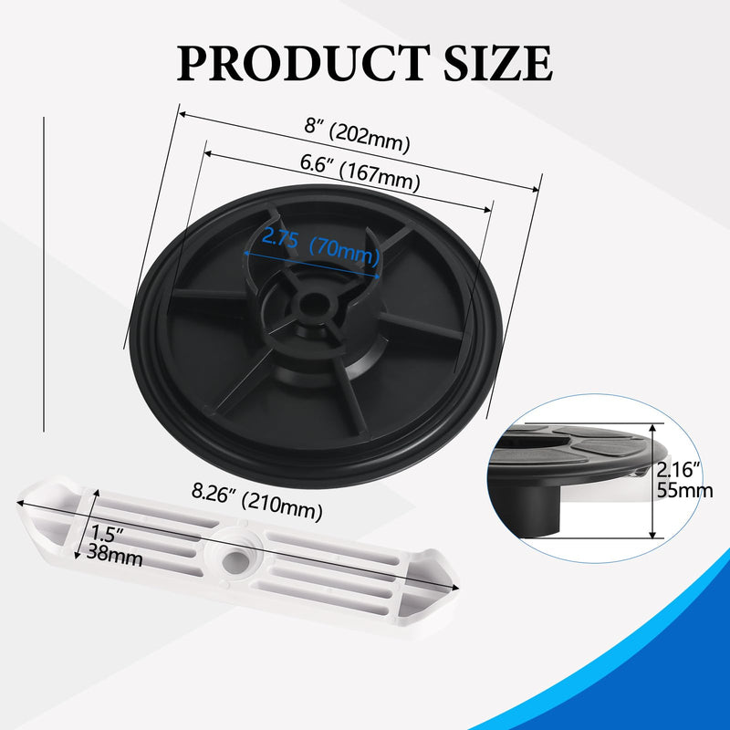 Hoffen Boat Hatch, 8" Round Deck Plate Non Slip Inspection Hatch w/Detachable Cover No Screws Installation for Marine Boat Yacht RV Trailer Black 1