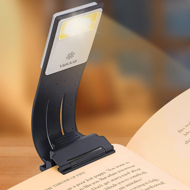 Vekkia Bookmark Book Light, Clip on Reading Lights for Books in Bed, Infinite Brightness Levels, Soft Light Easy for Eyes, Built-in USB Cable Easy Charge. for Readers & Kids Warm