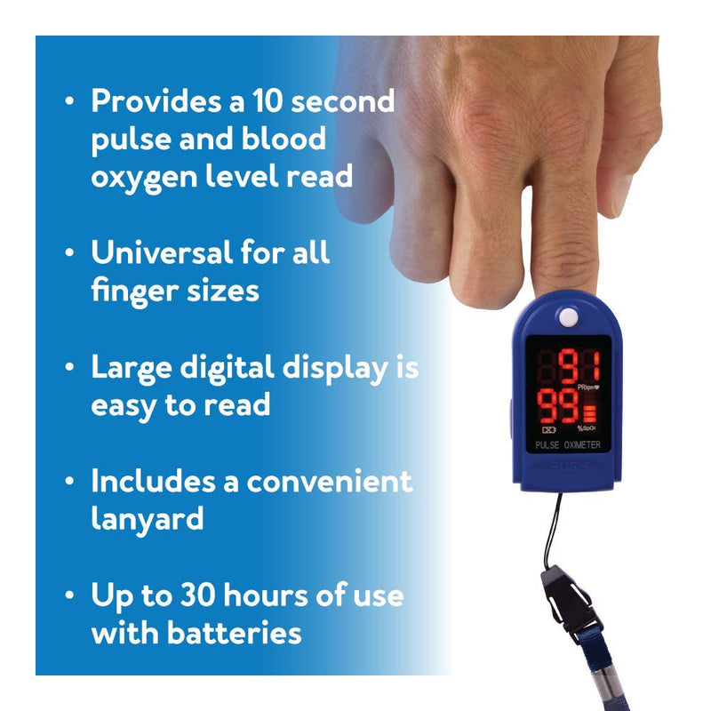Roscoe Medical Finger Pulse Oximeter Oxygen Saturation Monitor - Pulse Ox Fingertip o2 Monitor for Pediatric and Adult - Sports and Aviation Use Only 1 Count (Pack of 1)