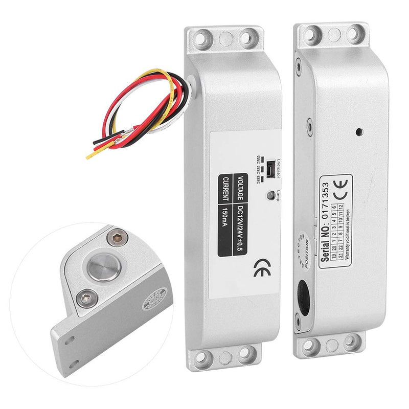 DC12V Electric Drop Bolt Lock, Electric Mortise Lock DC12V/24V Electric Bolt Lock Low Temperature 0/3/6s Delay Electronic Mortise Lock for Access Control System 4 Wires
