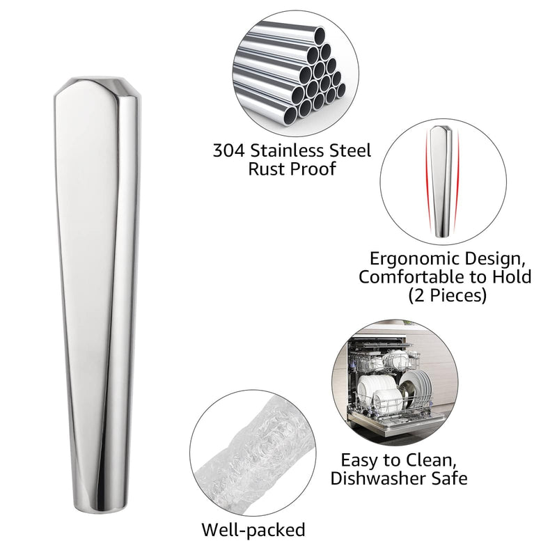 2 PCS Beer Faucet Handles All 304 Stainless Steel Keg Tap Handle Standard 3/8" Thread American Draft Beer Tap Handles for kegerator Tower for bar Pack of 2