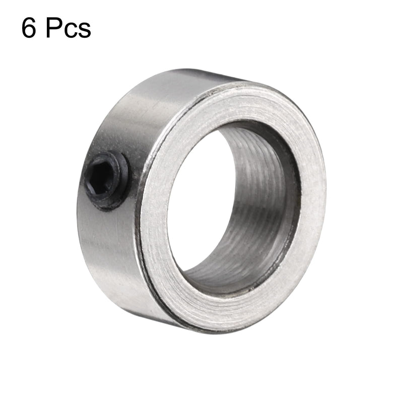uxcell 6pcs 8mm Shaft Lock Collar T8 Lead Screw Lock Ring, Stainless Steel Set Screw Collars