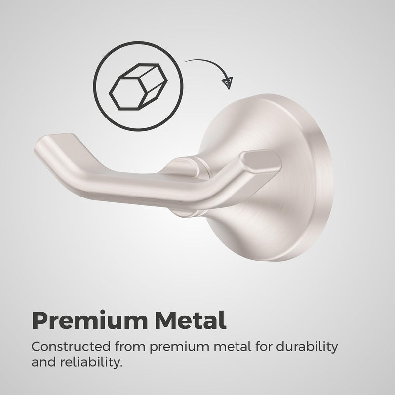 Pfister Vedra Towel Hook, Bathroom Towel & Robe Hook, Wall-Mounted, Screw-in, Spot Defense Brushed Nickel Finish, BRHVED0GS