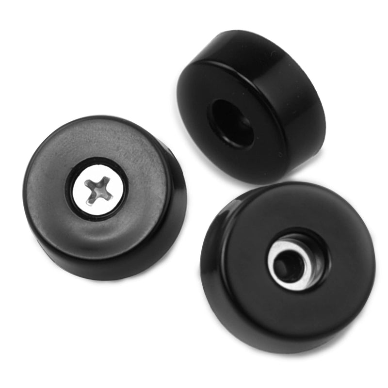 Rubber Cutting Board Feet with Stainless Washer and Screws, 1 inch Black Round Rubber Feet, Non Slip Bumper Pads for Furniture, Electronics & Application,20 Pack 1"