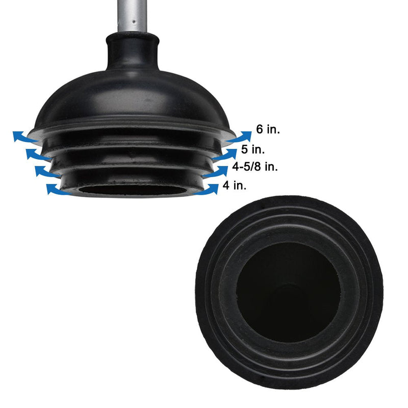 NEIKO 60166A Toilet Plunger with Patented All-Angle Design, Heavy-Duty Toilet Bowl Plunger with Aluminum Handle, Bathroom Necessity , Black, 1-Pack 1 Pack