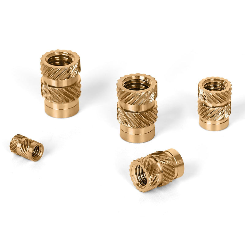 M3 x 5mm L x 5mm OD Threaded Inserts, 100 PCS Metric Knurled Insert Nuts, Premium Brass Heat Seat Inserts for 3D Printing Components M3 x 5L x 5mm