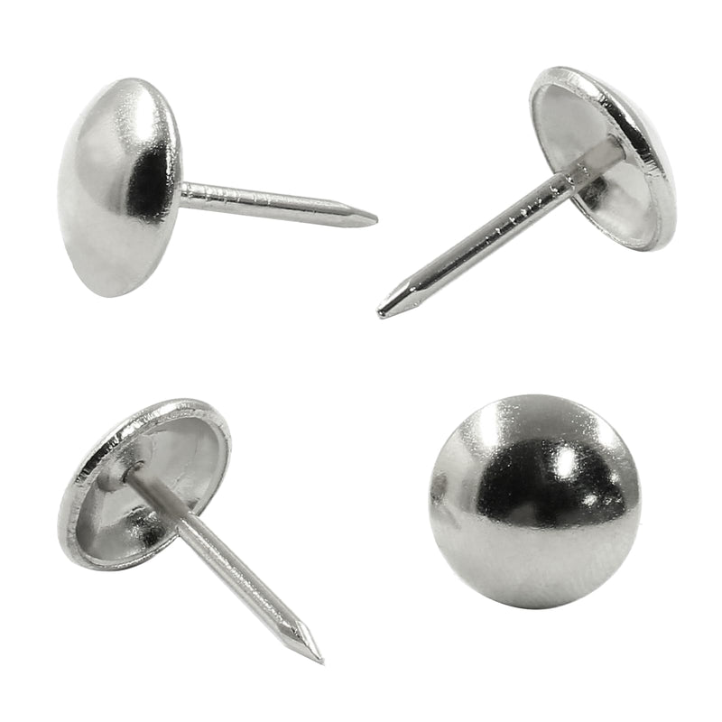 100Pcs 7/16 Inch (11mm) Silver Upholstery Tacks, Antique Round Metal Thumb Tacks Furniture Upholstery Pins for Cork Board, Sofa, Couch, Craft, DIY Decoration 7/16"