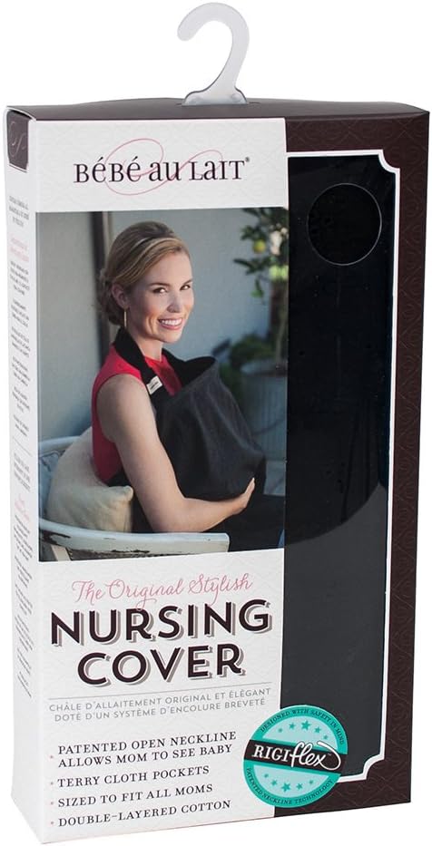 Bebe au Lait Nursing Cover Eyelet Black 100% Cotton HH0019 - NewNest Australia