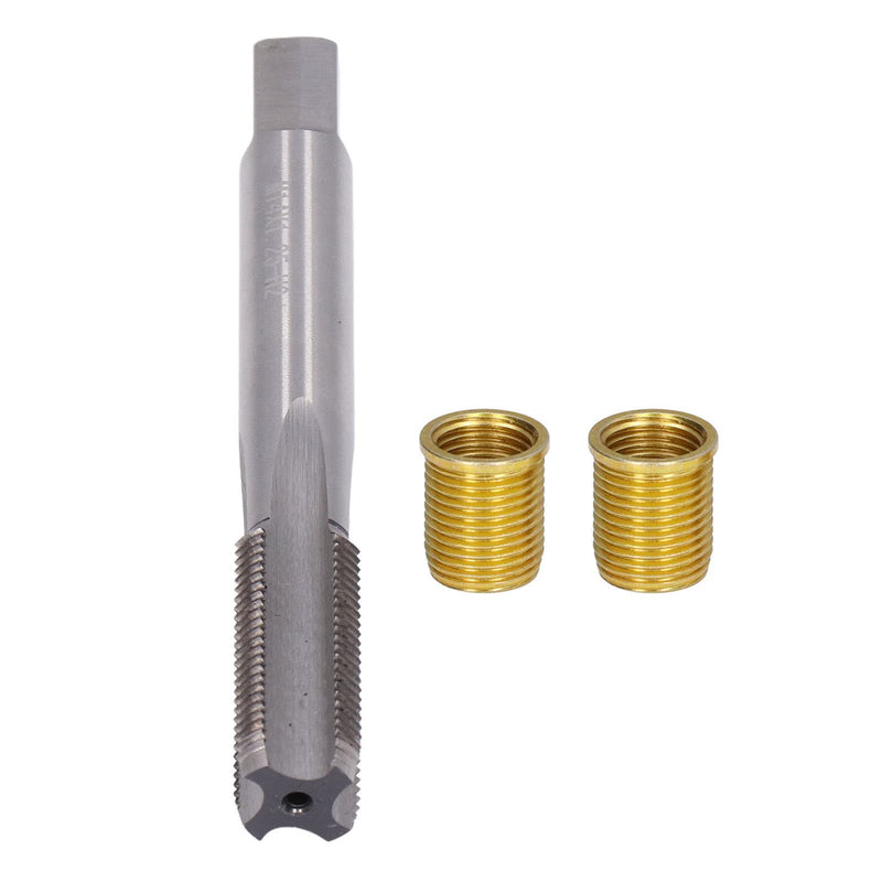 10pcs M12x1.25 Inserts with M14x1.25 Tap 14mm Rethreaded Kit Spark Plug Thread Hole Repair Tools Metal - NewNest Australia