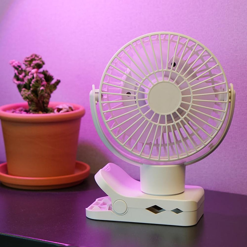 Limitless Breezie Portable Fan with LED Light & 8,000mAh Power Bank (White) White