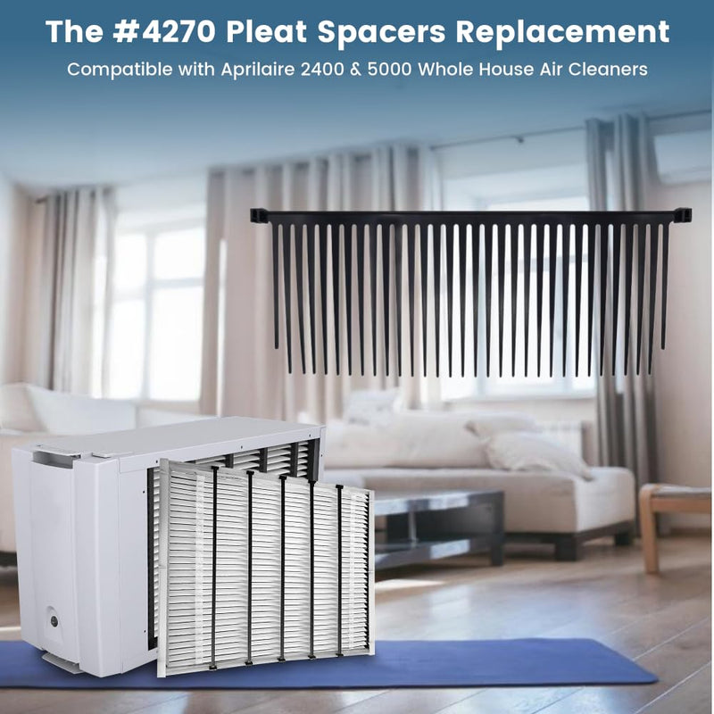 6 Pack #4270 Pleat Spacers Replacement Compatible with Aprilaire 2400 & 5000 Air Cleaners Whole House Furnace, 4270 Furnace Filters