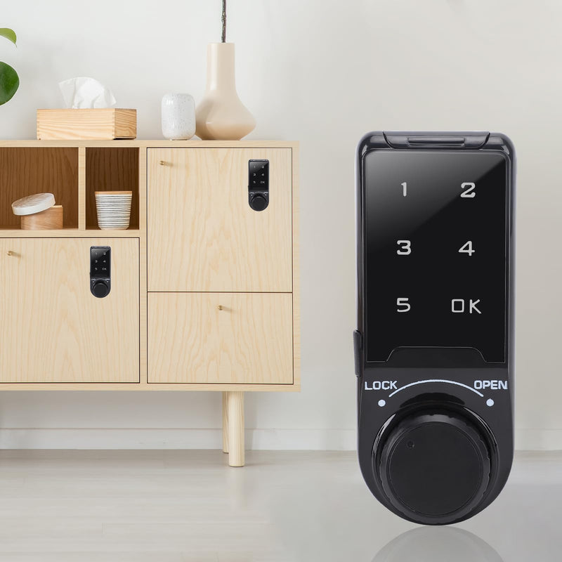 Electronic Cabinet Deadbolt Lock, Code Security Lock, Drawer Locks, Digital Locker Keypad Lock Touch Password Keyless Entry Key Access for Furniture, Hotel, Company, Factory (L=20) L=20