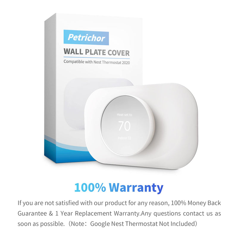 Compatible with Google Nest Thermostat 2020 Wall Plate Cover - Petrichor Nest Thermostat Trim Kit, Made for Google Nest Thermostat 2020, Cover Imperfections Easy to Install - Snow White