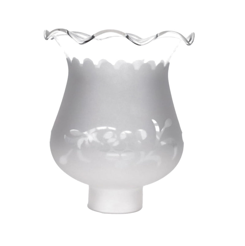 B&P Lamp 1 5/8 Inch Fitter Colonial Style Frosted and Etched Design Glass Lamp Shade for Vintage and Antique Style Lamps