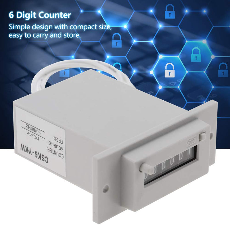 CSK6-YKW 6 Electronic Counter Pulse Counter,Pulse Counter Module 24vac Impulse Counter Digit Electromagnetic Pulse Counter 110VAC220VDC24V (DC24V)