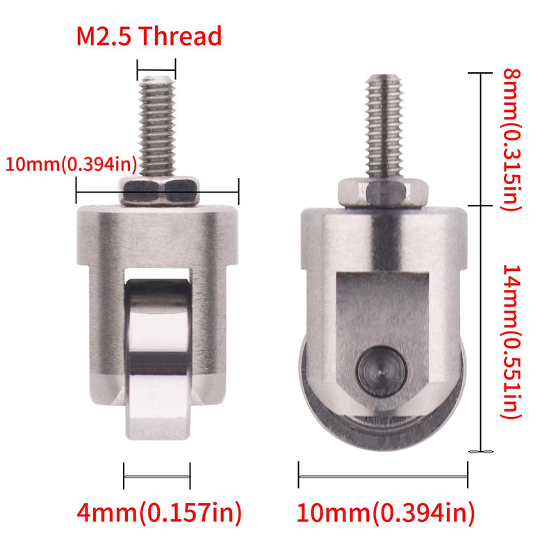 Roller Contact Point for Dial Digital Indicators Depth Gauge M2.5 Thread 10mm Diameter Wheel Metric Dial Contact Point