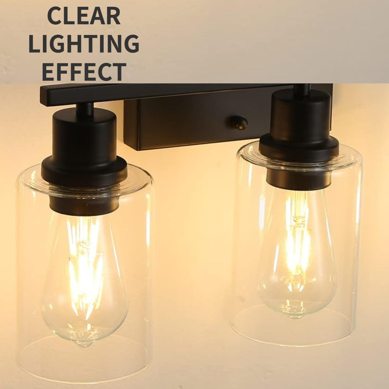 4 Pack Clear Glass Shade Replacements, Cylinder Glass Shades Lampshades Covers for light Fixtures Chandelier Vanity Wall Sconces Light Fixture 4PACK
