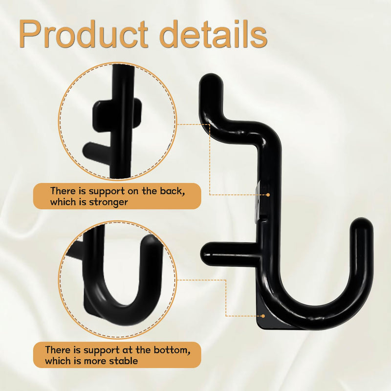 100PCS Pegboard Hooks Plastic Peg Board J Hooks for Hanging Black Pegboard Hooks J Hook Accessories, for 1/4" Pegboards DD017-100 100Pcs