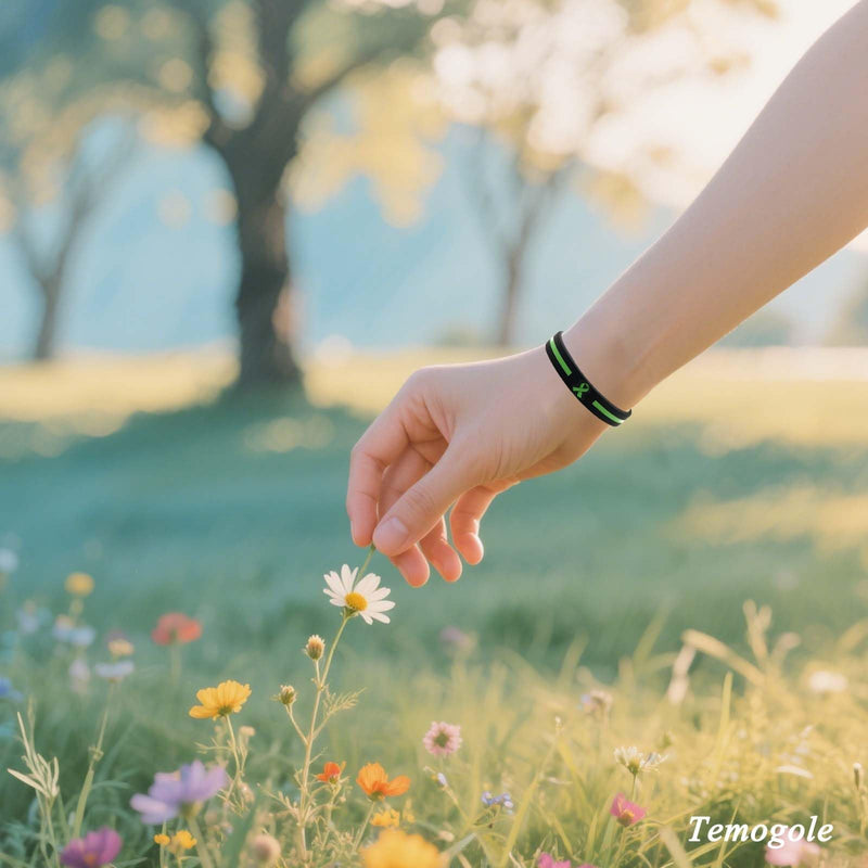 Temogole 60 Pcs Mental Health Awareness Bracelets Bulk Items Accessories Green Awareness Ribbon Silicone Wristbands Hodgkins Lymphoma Awareness Products Unisex Wristbands for Men Women Green