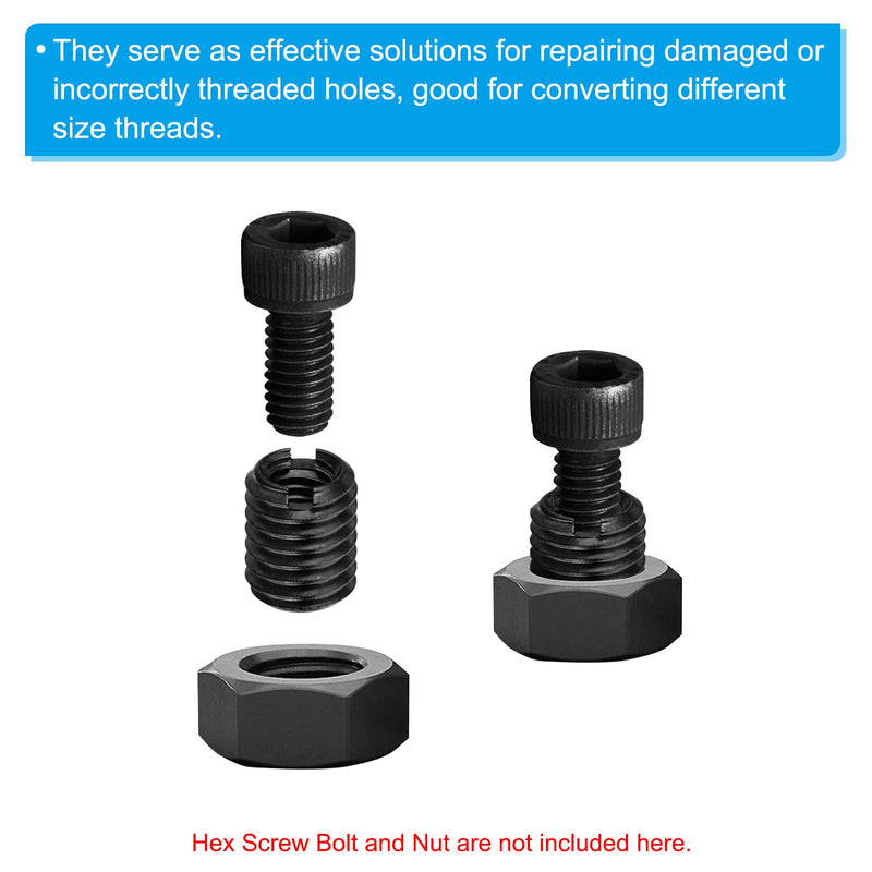 PATIKIL Grade 8.8 Carbon Steel Threaded Repair Insert Nut, 5pcs M8x1.25 Female to M12x1.75 Male Screw Sleeve Inserts Reducing Adapter Reducer 20mm M8xM12x20mm