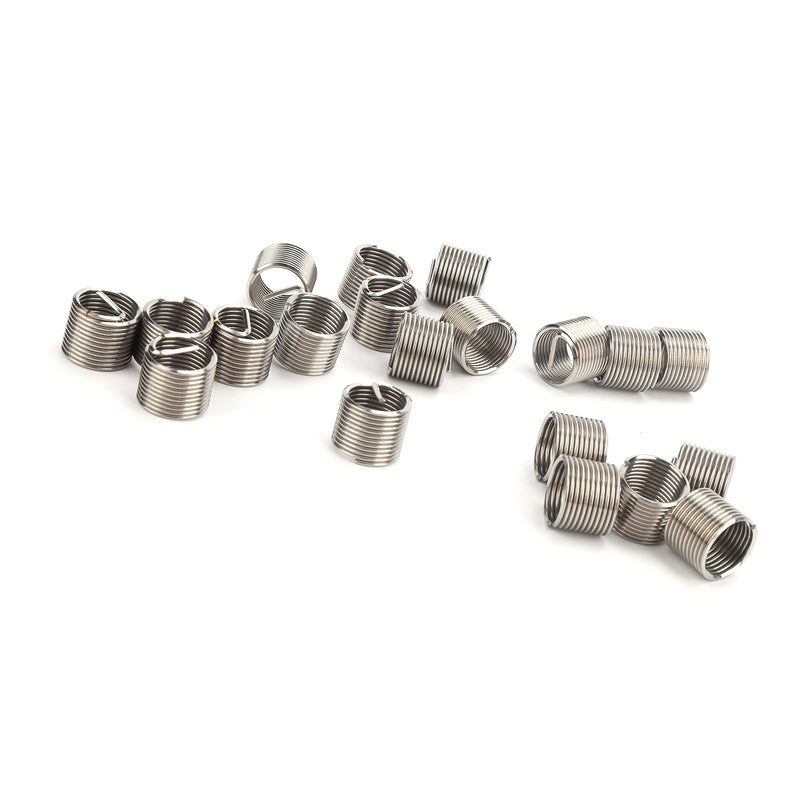 20Pcs Wire Thread Insert Stainless Steel Screw Bushing Repair Socket Kit M14x1.5x1.5D Wire Screw Sleeve Thread
