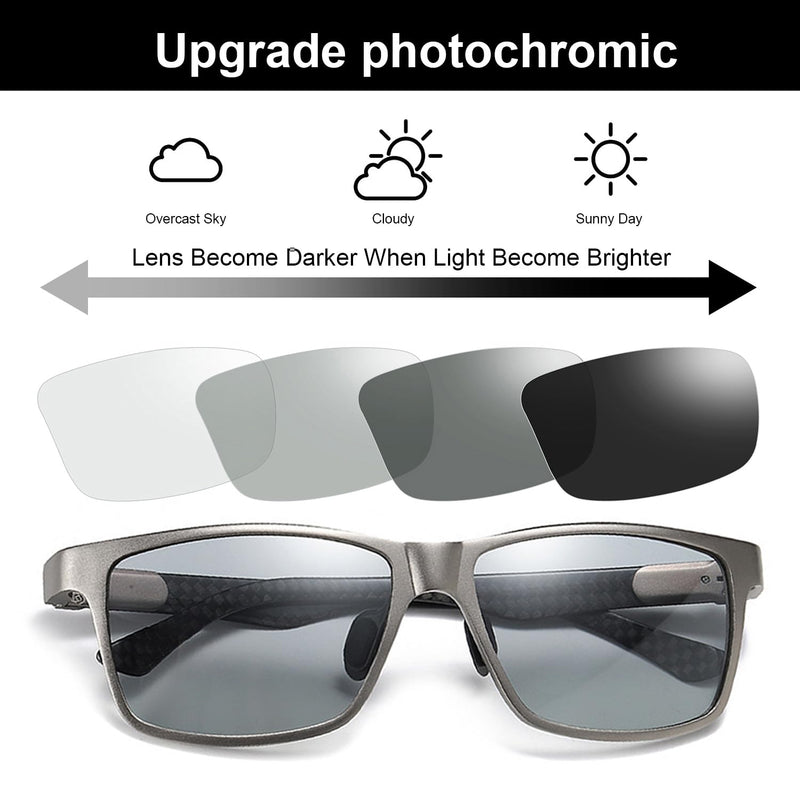 YIMI Polarized Photochromic Driving z87 Sunglasses For Men Women Day and Night safety glasses Carbon Fibre C2