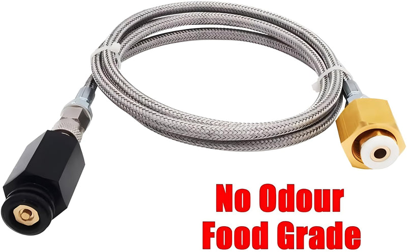 Soda Machine Co2 Adapter with High Pressure Stainless Steel External Hose, CGA320 Co2 Tank Direct Adapter to TR21-4 Soda Water Machine Compatible with Jet Aqua Fizz(36 inch)